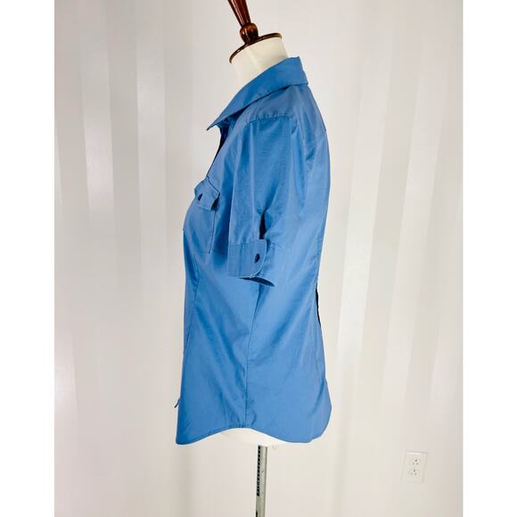 NEW YORK & CO Women’s Blue Button Up Top Sz M - Picture 3 of 9